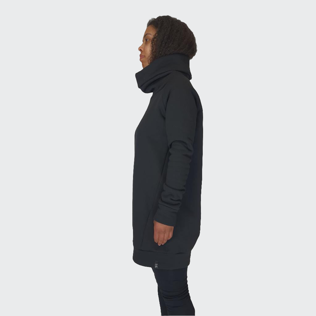 Pulloverkleid ROLLKRAGEN Heavy Sweat schwarz