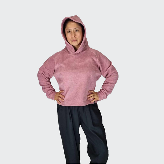 Hoodie BOXY Plüsch rosa