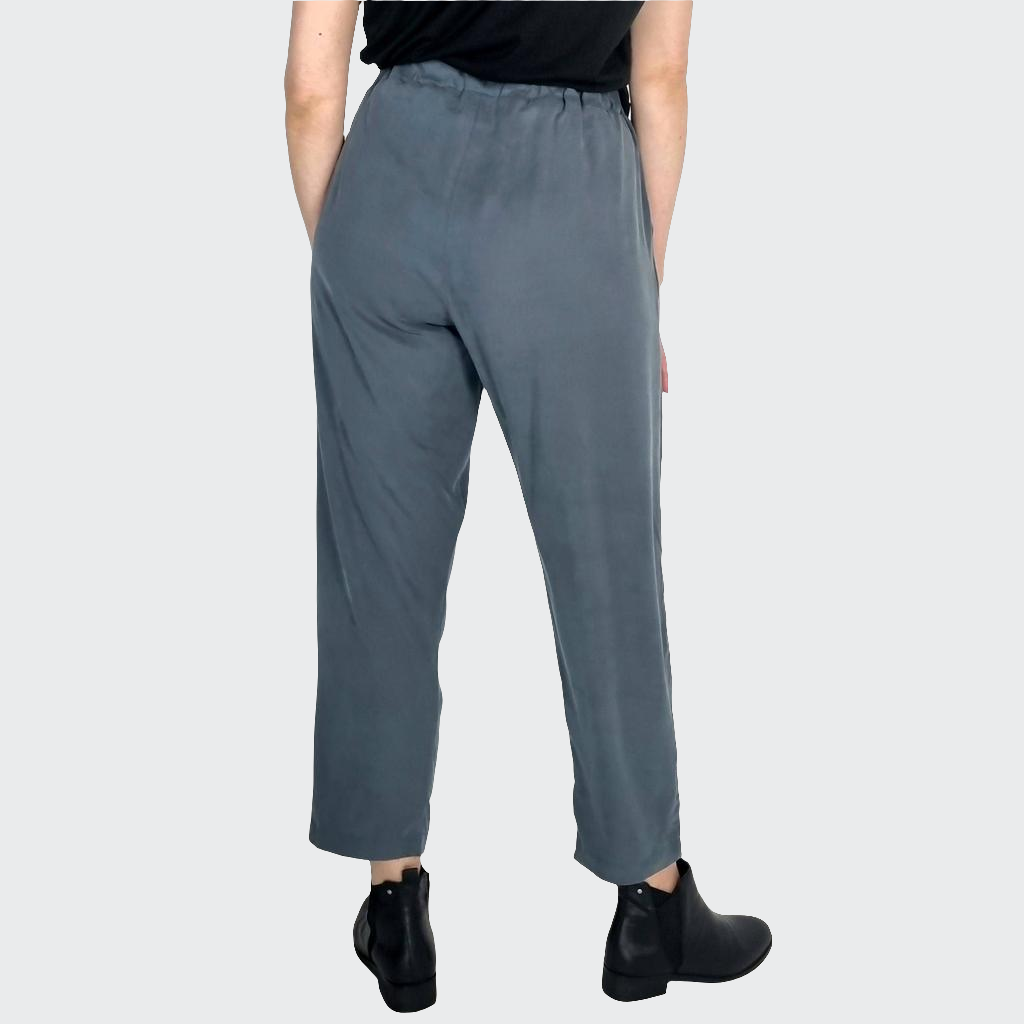 Hose BUNDFALTEN HIGH WAIST Tencel™ grau