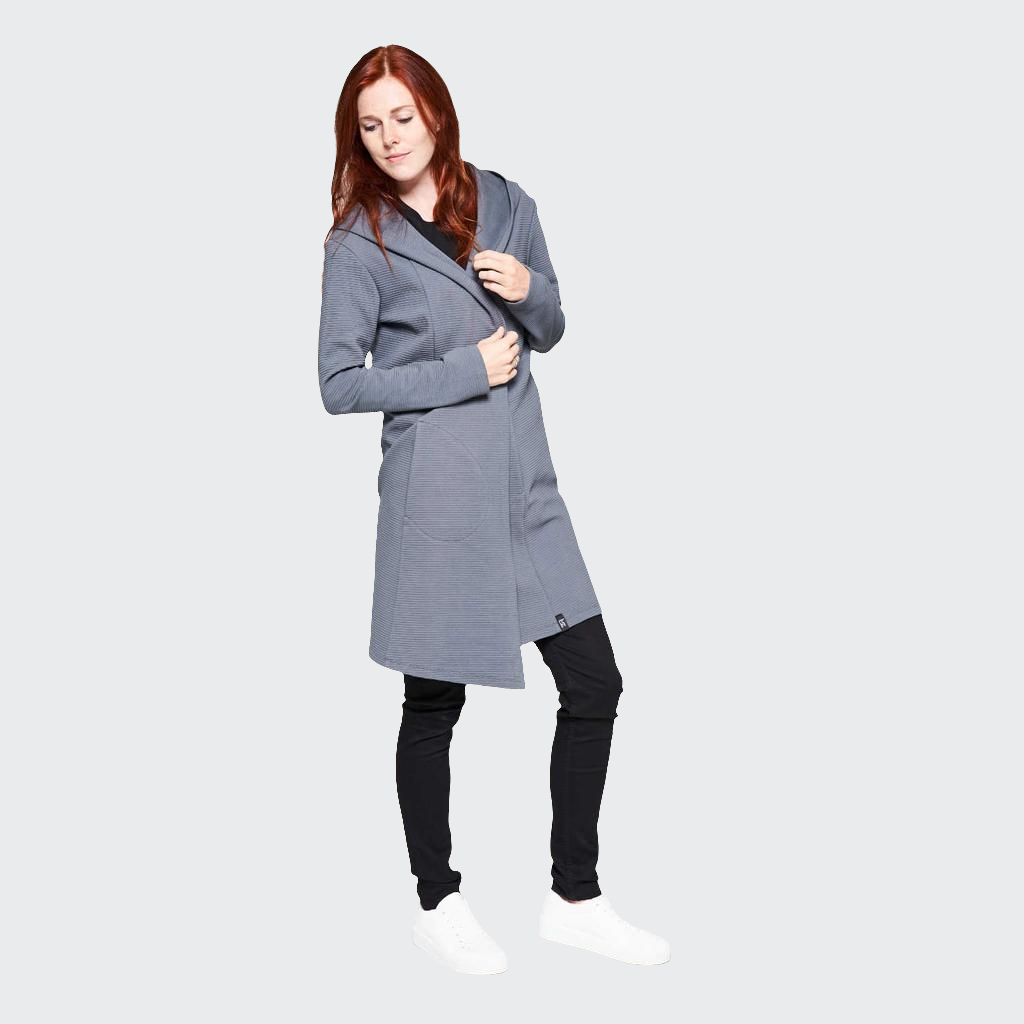 Kapuzenmantel RIPP SWEAT graublau