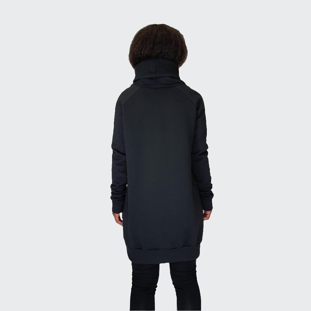 Pulloverkleid ROLLKRAGEN Heavy Sweat schwarz