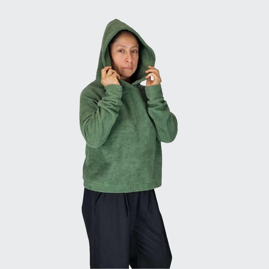 Hoodie BOXY Plüsch grün