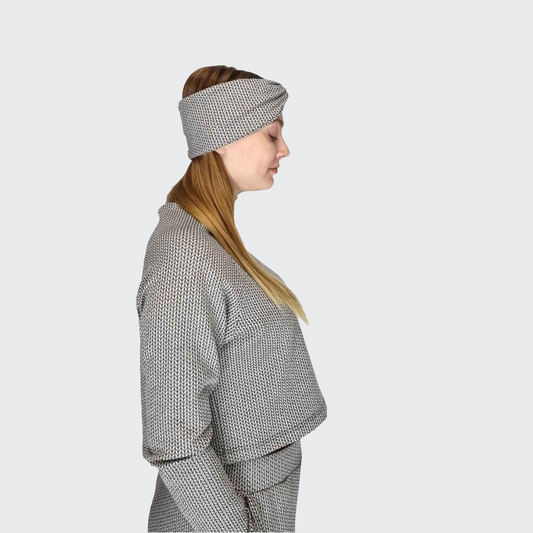 Stirnband KNOTEN Struktur grau