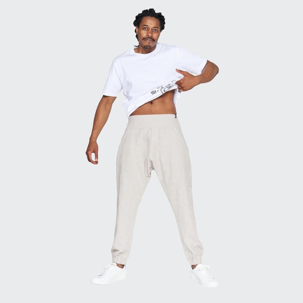Hose BAGGY Leinen sand
