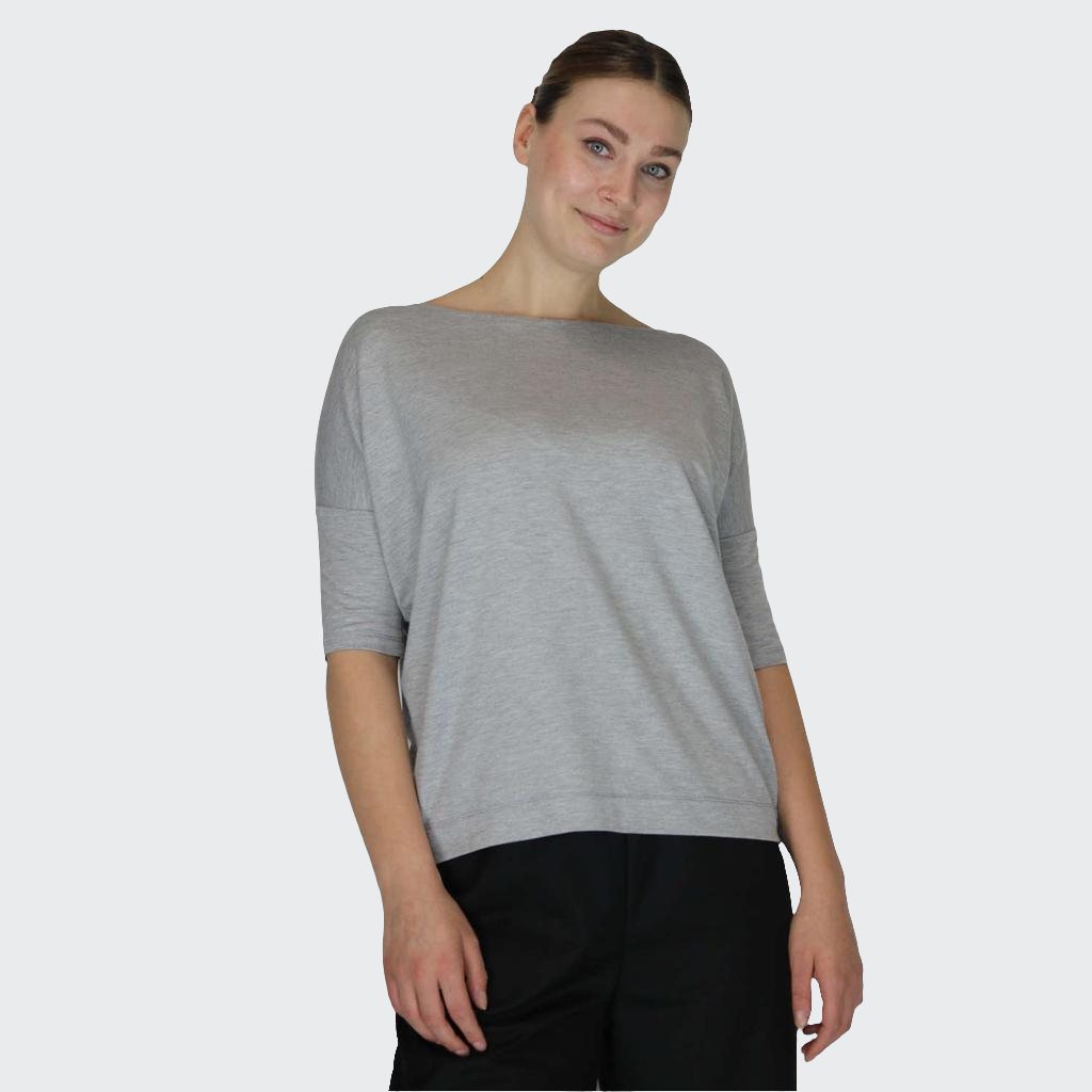 Shirt OVERSIZE Bambus-Viskosejersey hellgrau