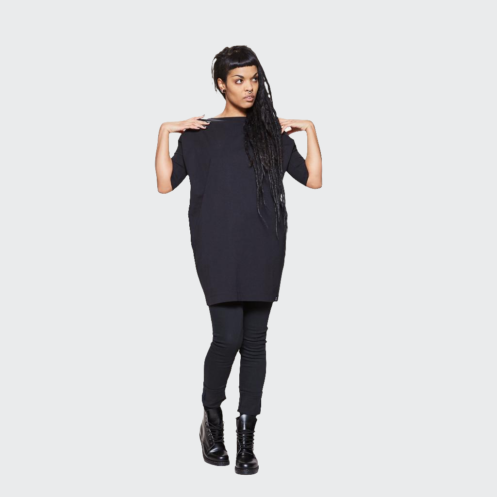 Longshirt mit 1/2-Arm OVERSIZED Jersey schwarz