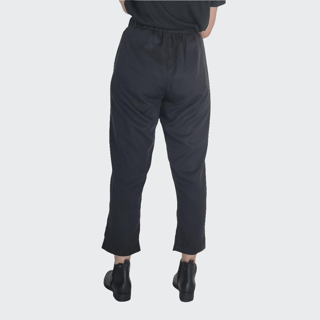 Hose BUNDFALTEN HIGH WAIST Tencel™ schwarz