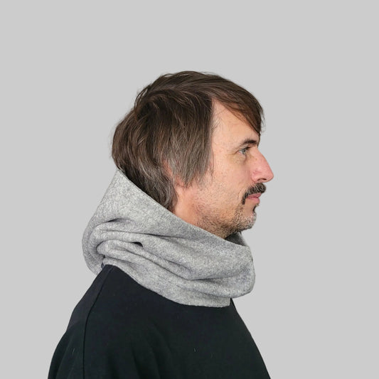 Kapuzenloop BIO-BAUMWOLLFLEECE grau