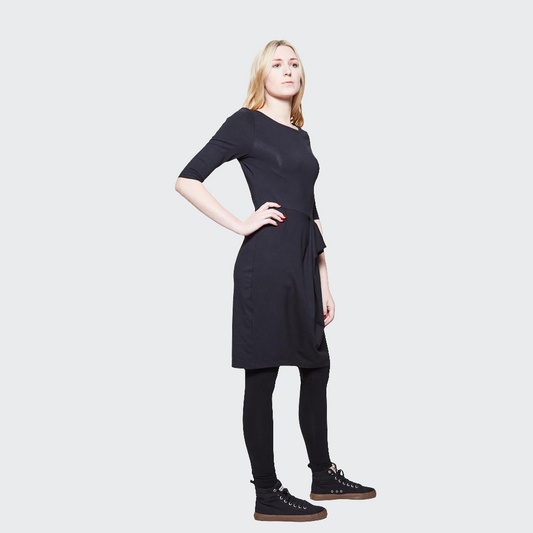 Kleid DRAPE Jersey schwarz