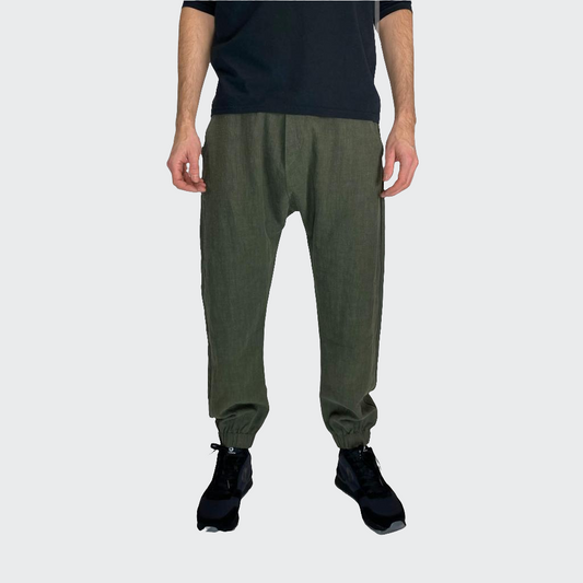 Hose BAGGY Leinen oliv