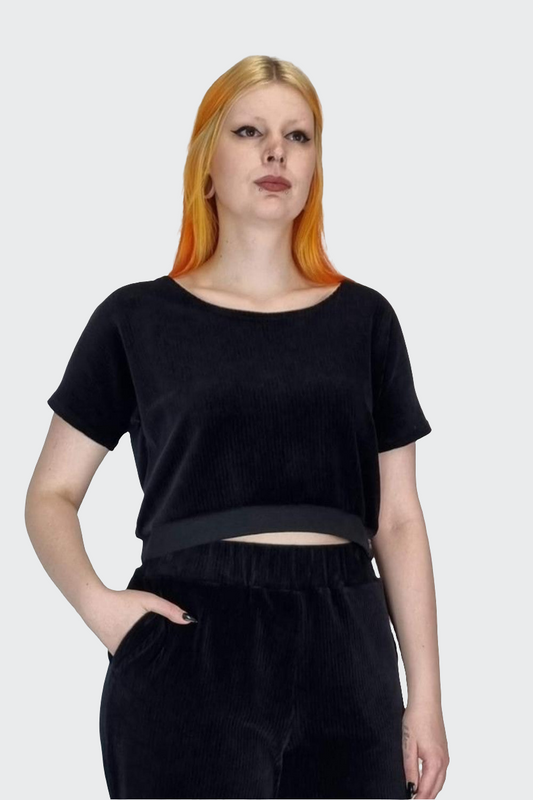 Shirt CROPPED Nickicord schwarz