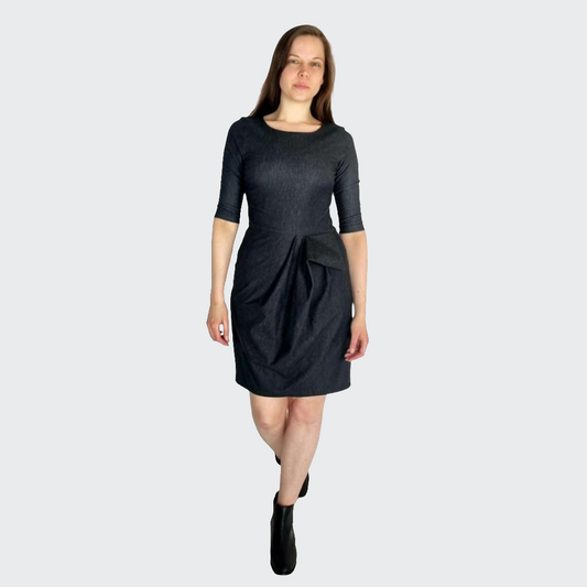 Kleid DRAPE Denim Stretch schwarz