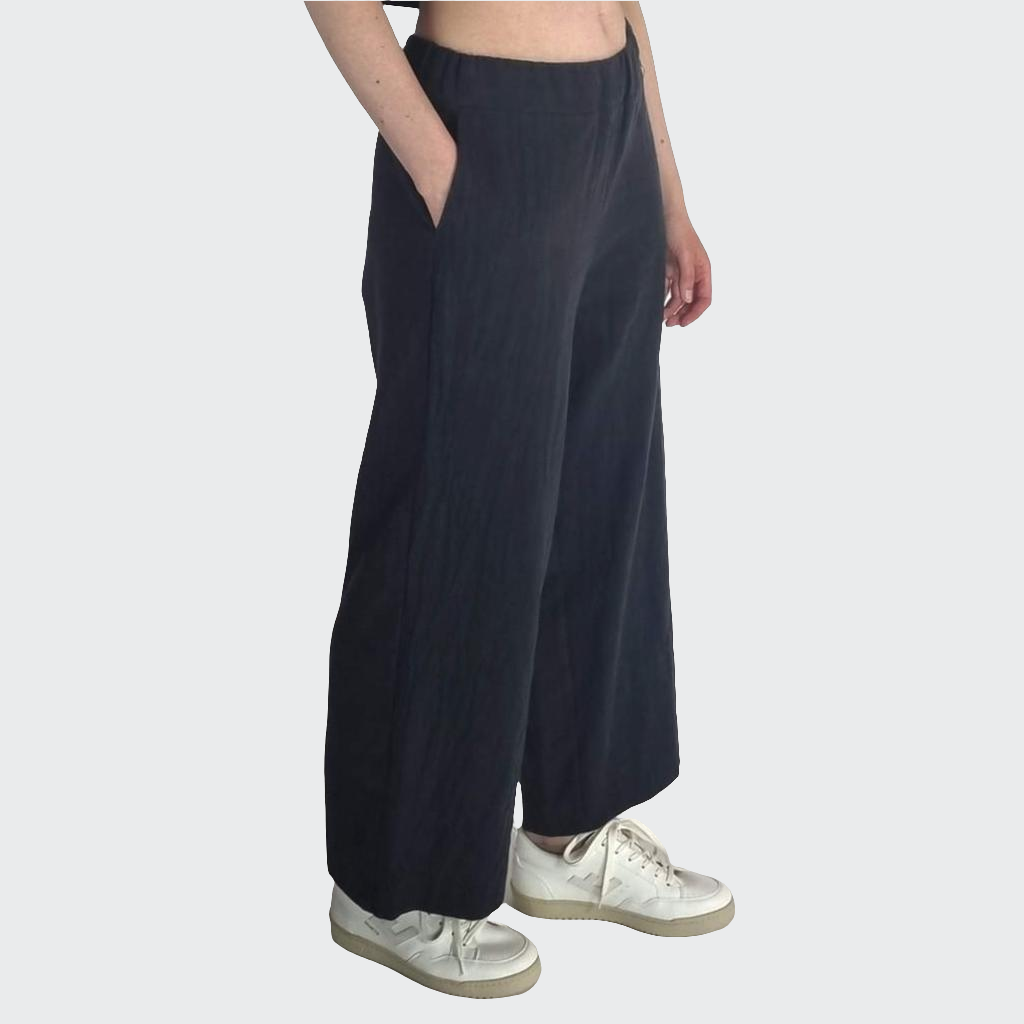 Hose WIDE Leinen schwarz