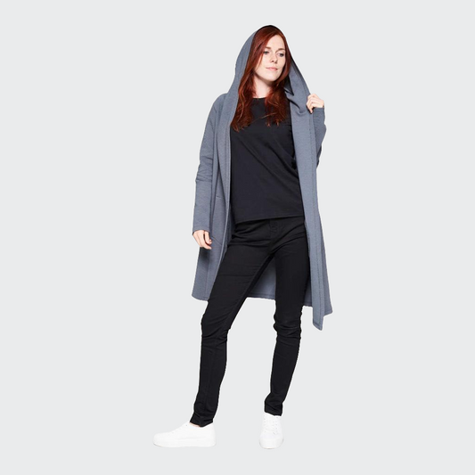 Kapuzenmantel RIPP SWEAT graublau