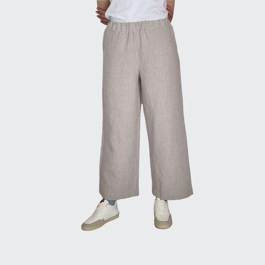 Hose WIDE Leinen sand