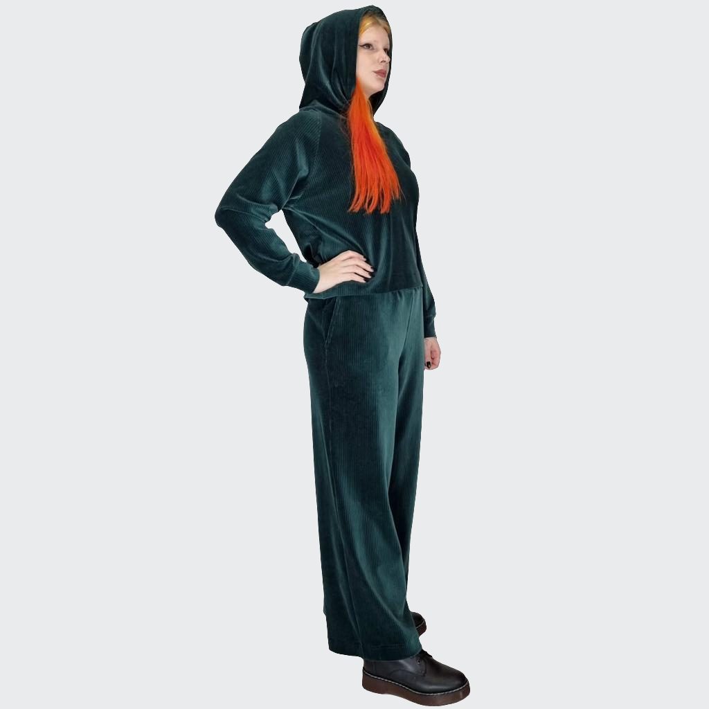 Hoodie BOXY Nickicord grün