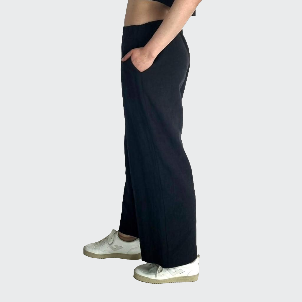 Hose WIDE Leinen schwarz