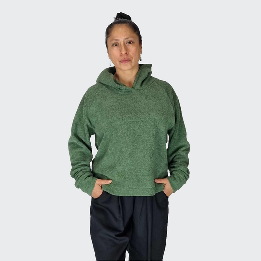 Hoodie BOXY Plüsch grün