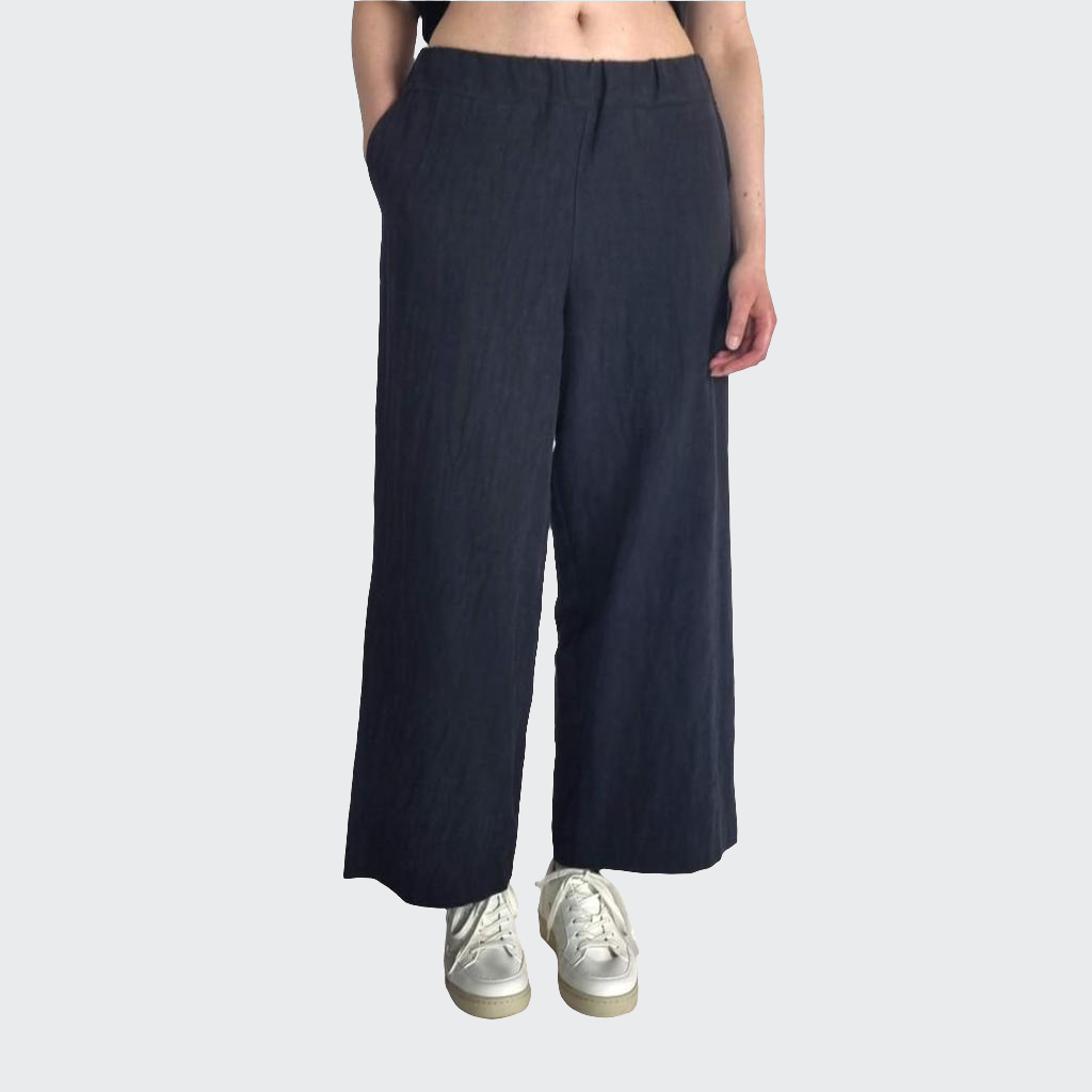 Hose WIDE Leinen schwarz