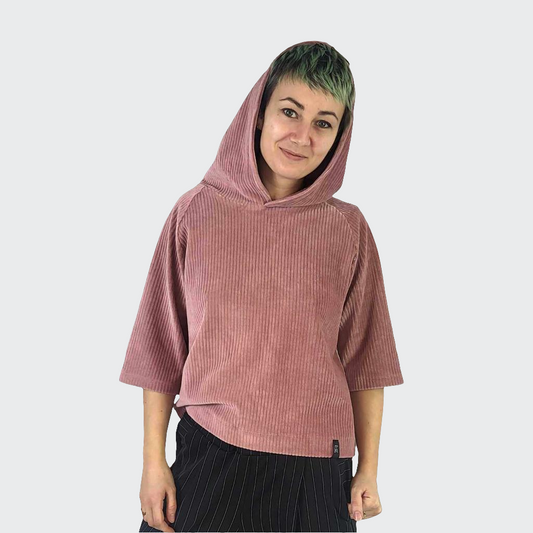 Hoodie BOXY Nickicord rose