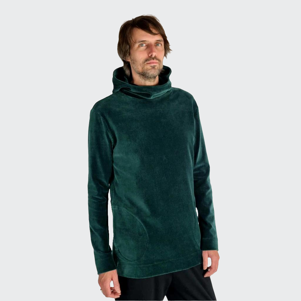 Hoodie LONG Nickicord grün