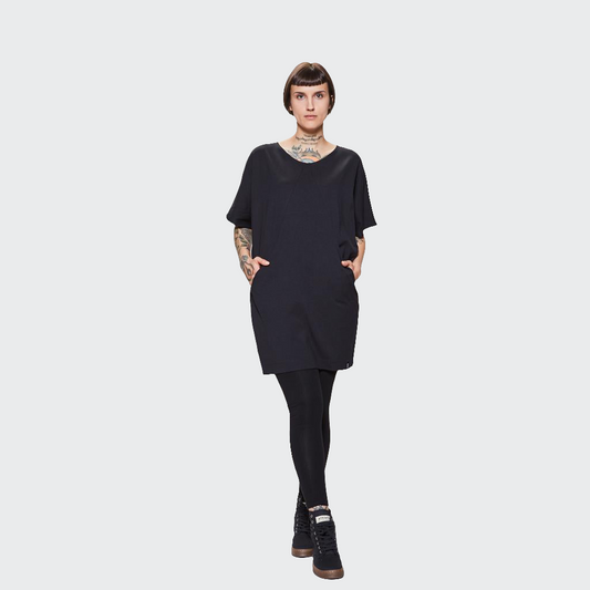 Longshirt mit Taschen OVERSIZED Jersey schwarz