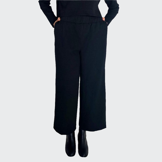 Hose WIDE Struktur schwarz