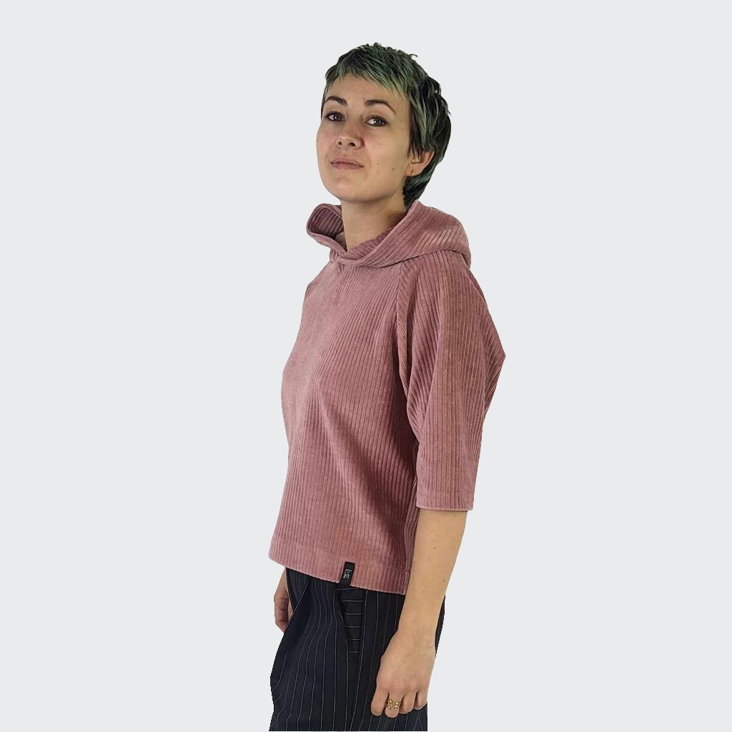 Hoodie BOXY Nickicord rose
