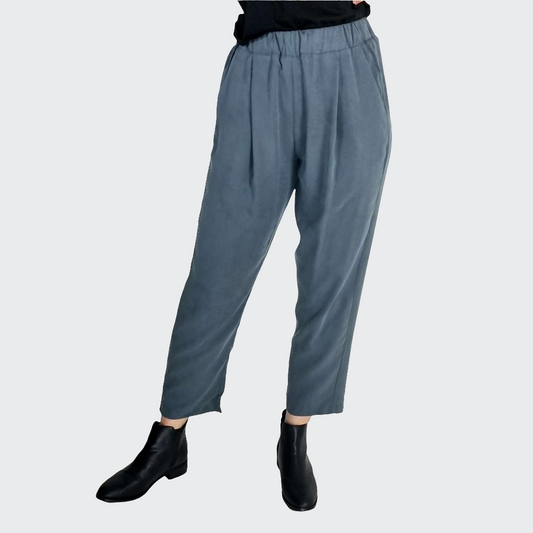 Hose BUNDFALTEN HIGH WAIST Tencel™ grau