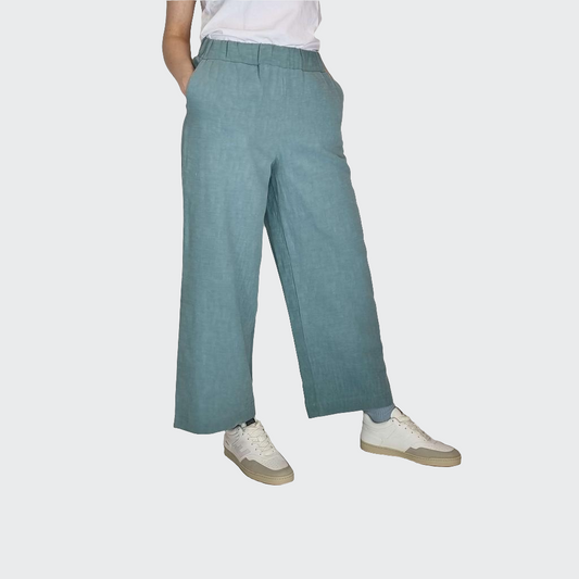 Hose WIDE Leinen mint