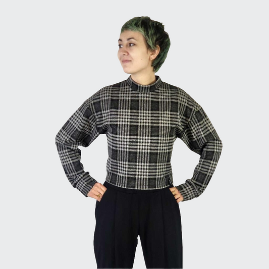 Pullover WIDE SLEEVES Strick schwarz/grau