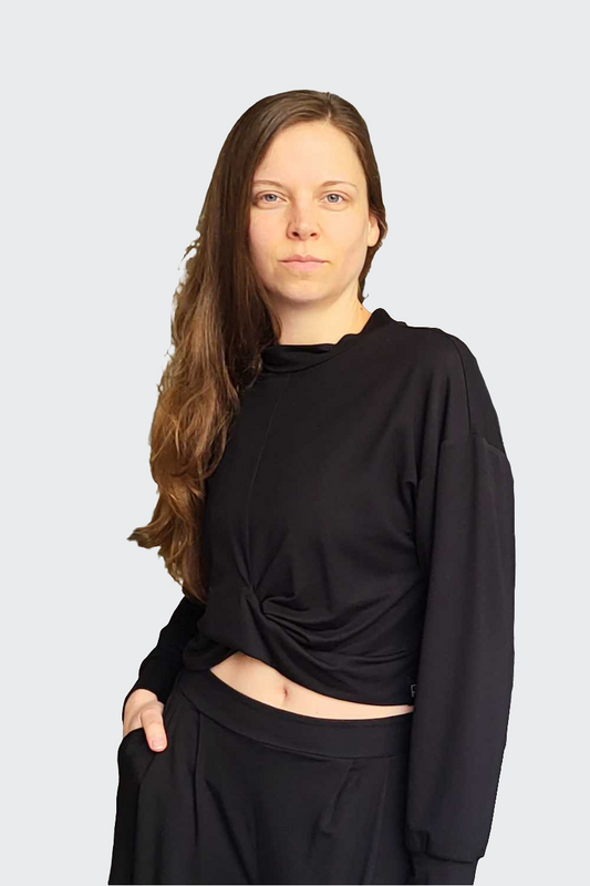 Shirt KNOTEN Bambus-Viskosejersey schwarz