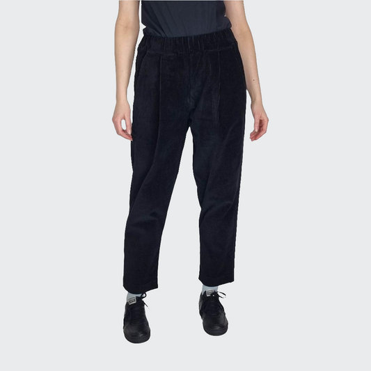 Hose BUNDFALTEN HIGH WAIST Cord schwarz