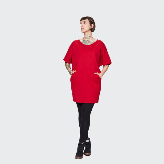 Longshirt mit Tasche OVERSIZED Jersey rot