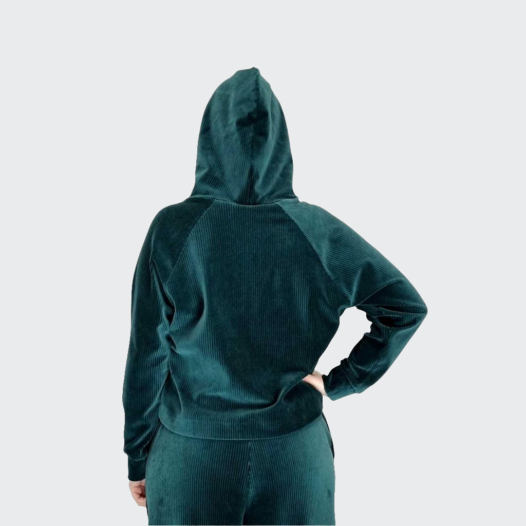 Hoodie BOXY Nickicord grün